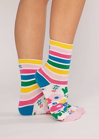 Baumwollsocken Sensational Steps, playful mix and match, Socken, Weiß