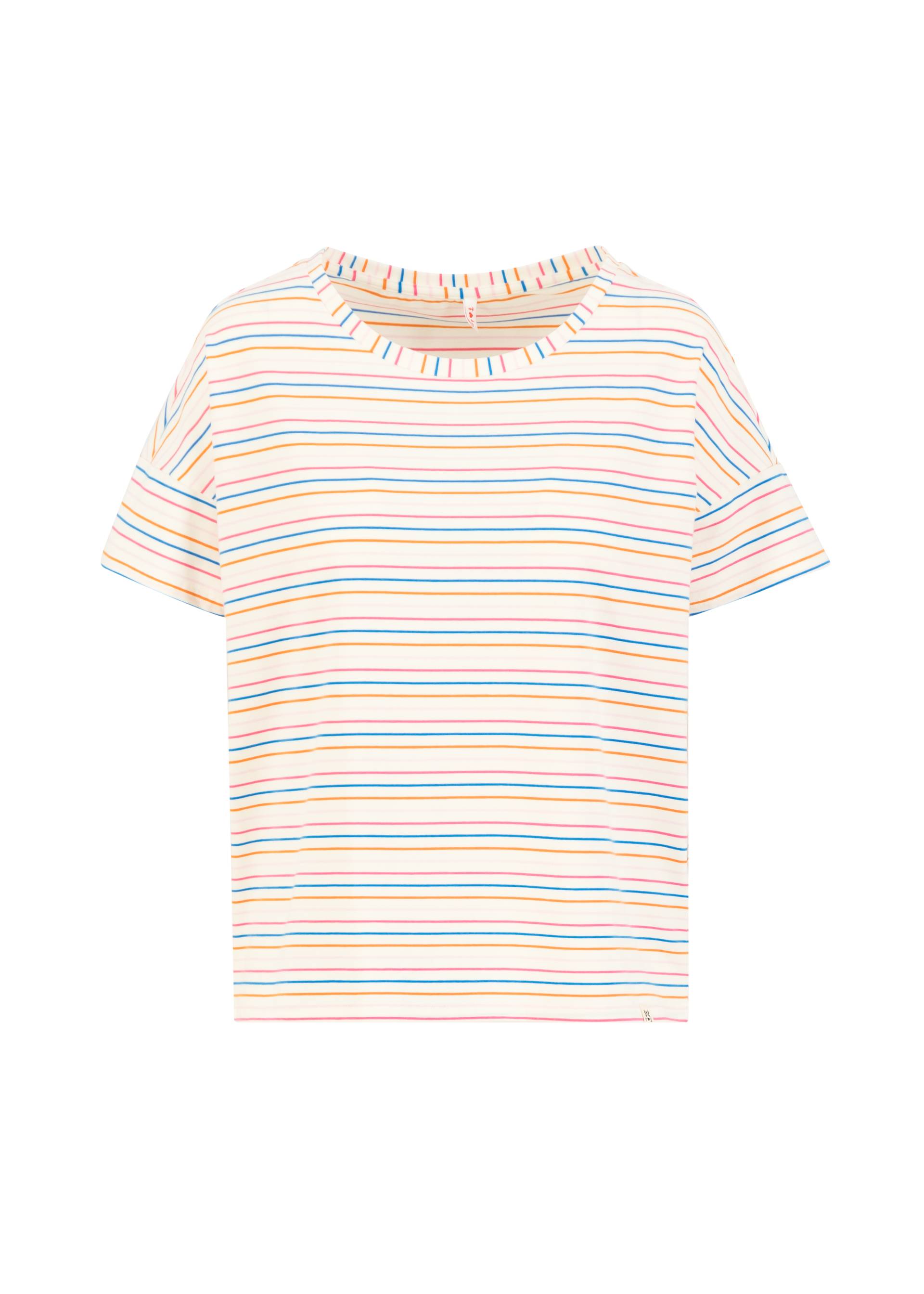 T-Shirt The Generous One, petite rainbow stripes, Tops, White