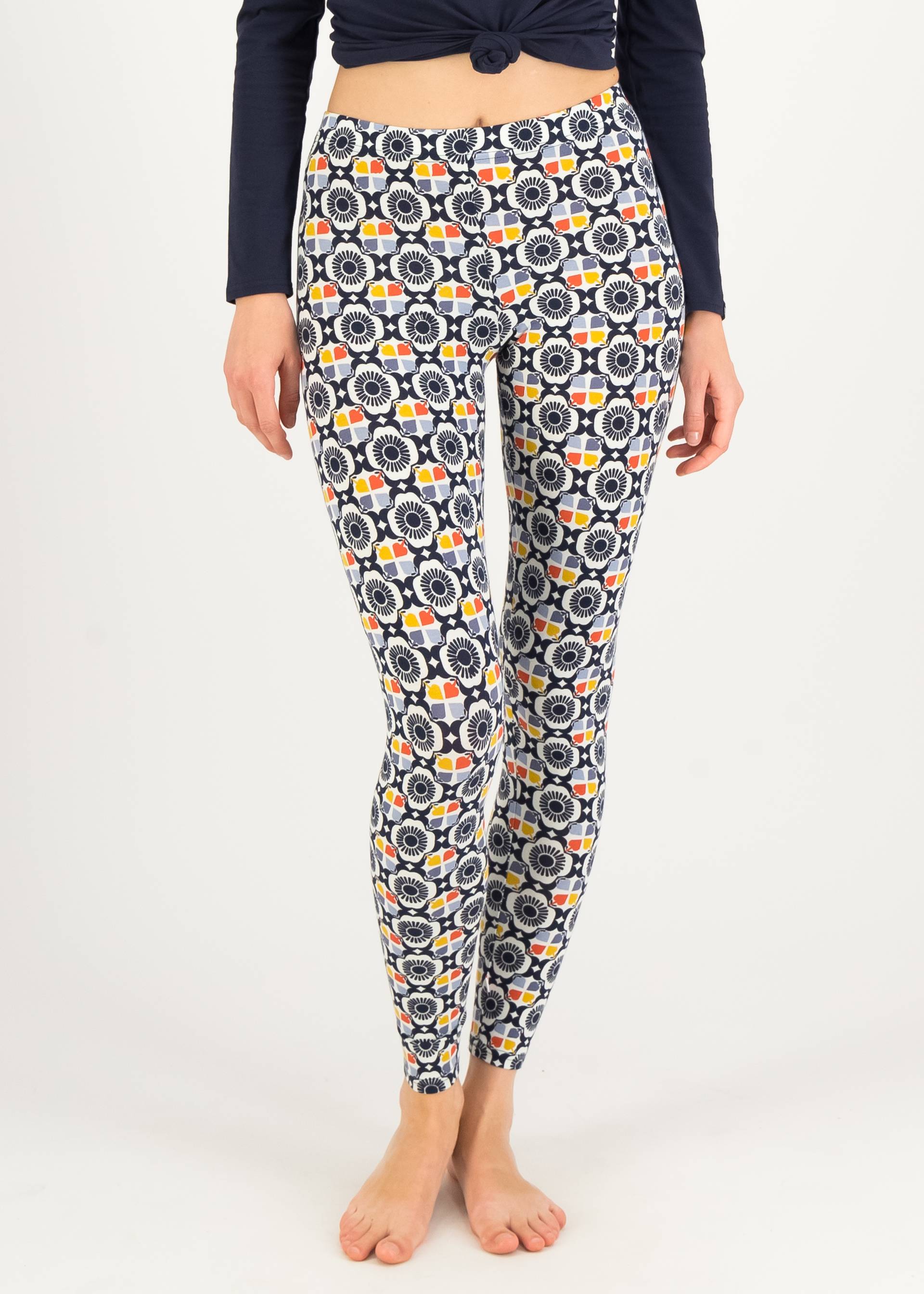 Cotton Leggings Lovely Legs, immortal flower, Leggings, Blue