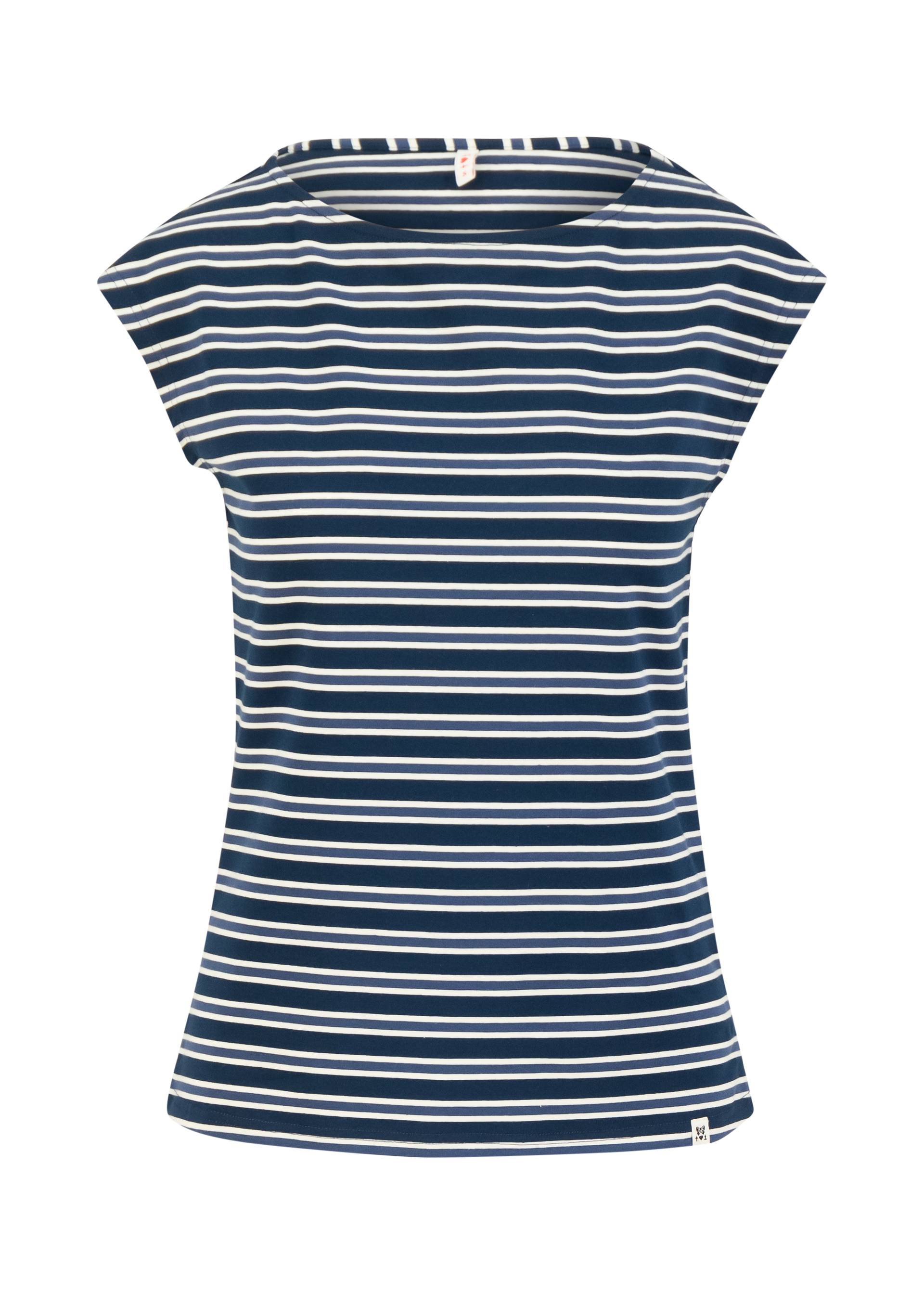 Top Boxy Babe, caravan stripes blue, Shirts, Blau