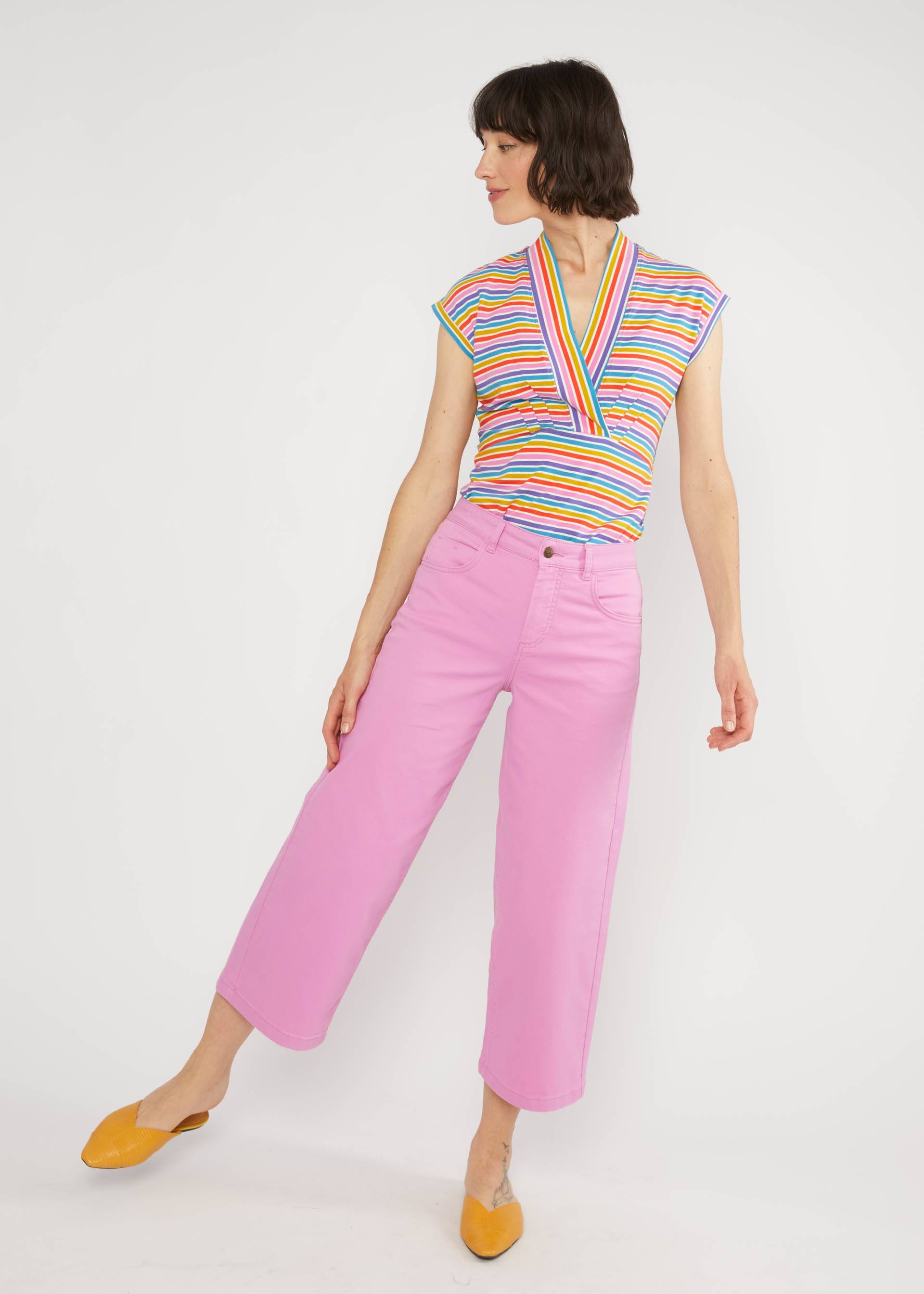 Culottes High Waist Culotte, symphony pink, Trousers, Pink