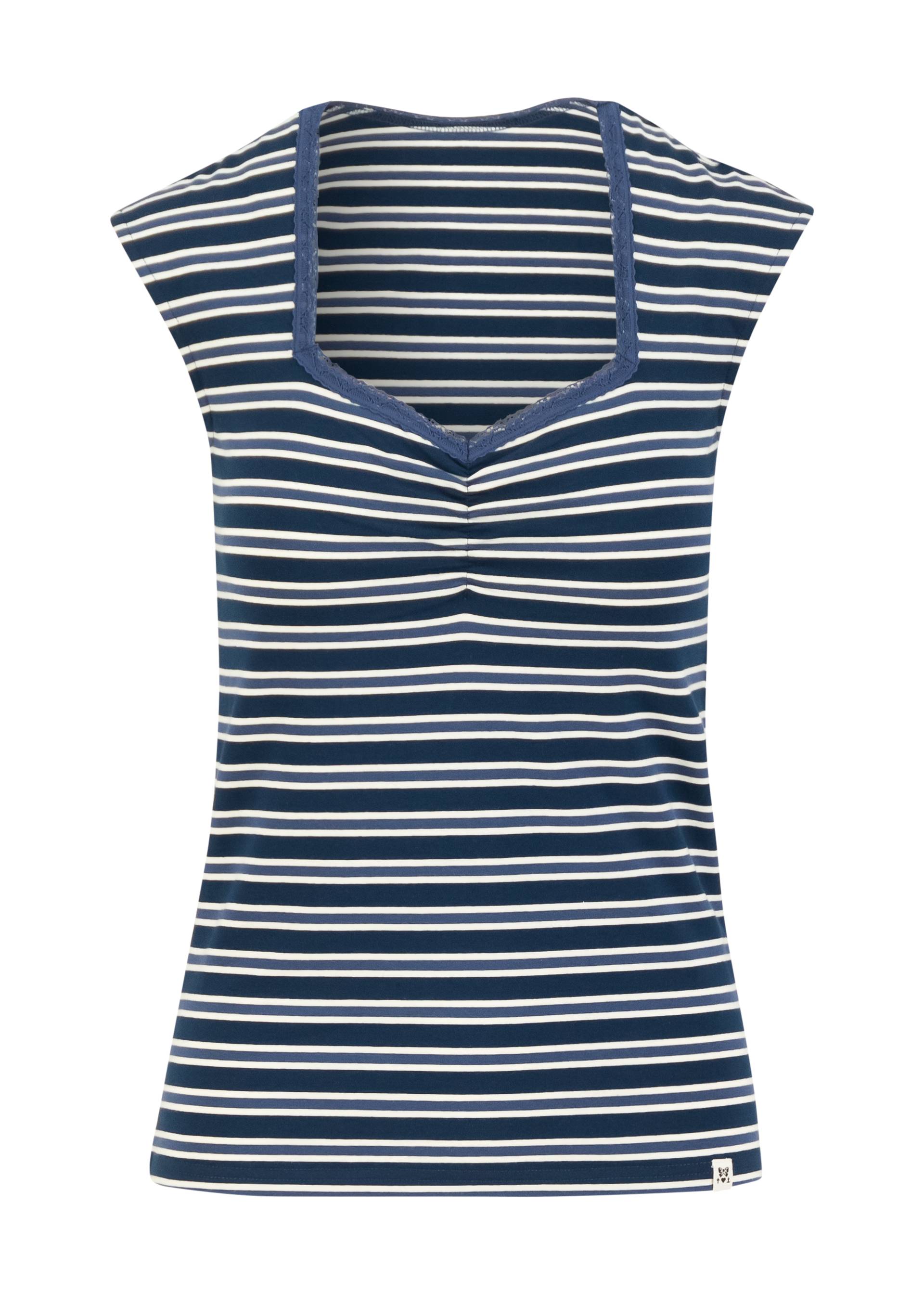 Sommer Top Let Romance Rule, caravan stripes blue, Shirts, Blau
