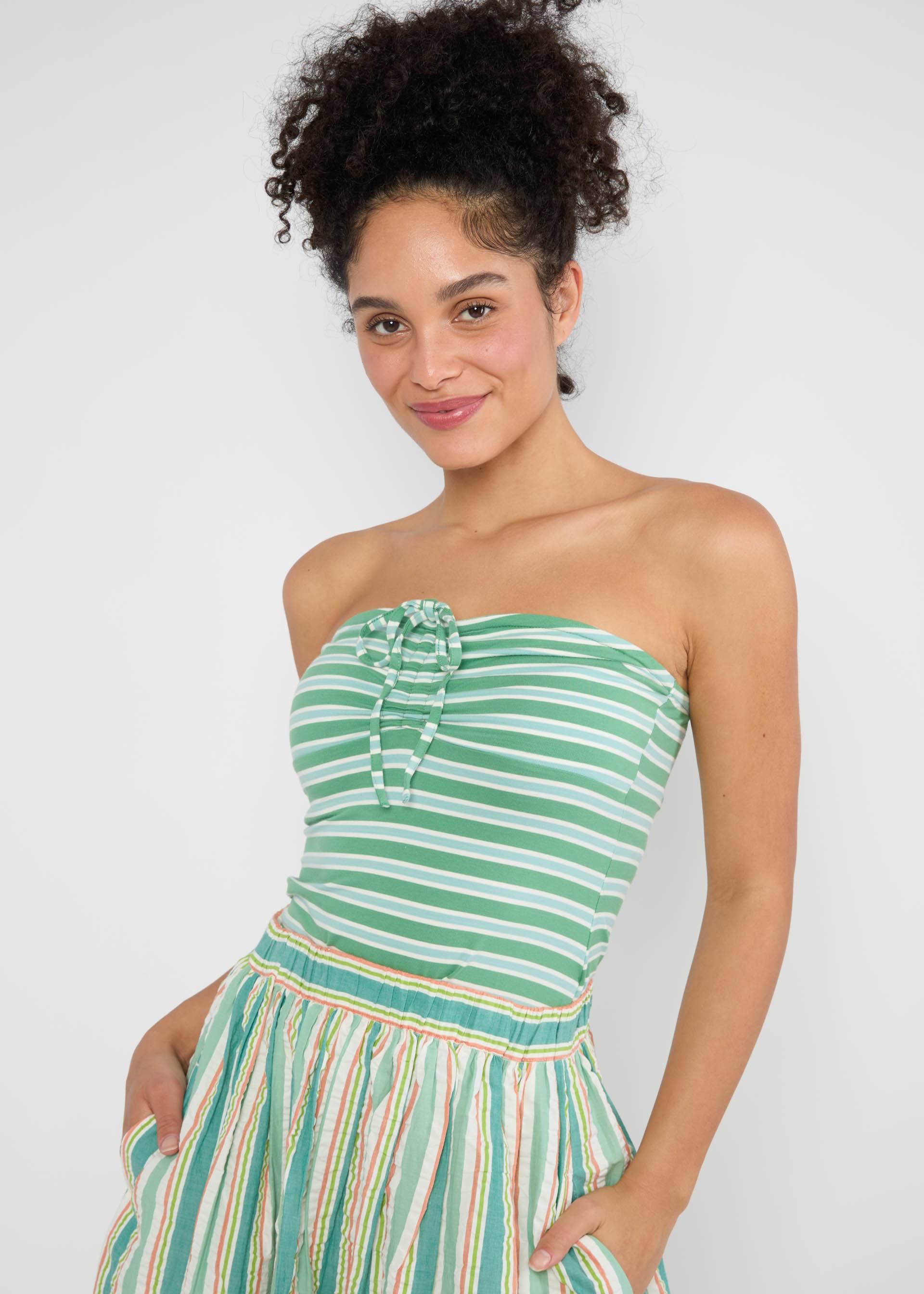 Tube Top Summertime Tube, caravan stripes green, Shirts, Grün