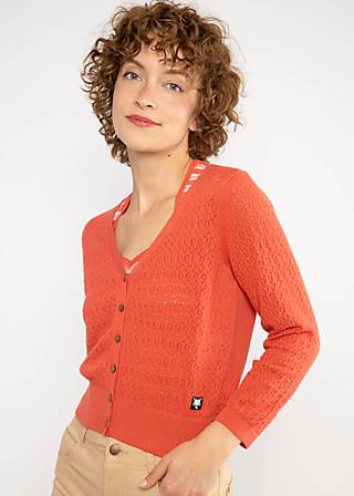 Cardigan Sweet Petite, terra-cotta crimson red, Cardigans, Rot