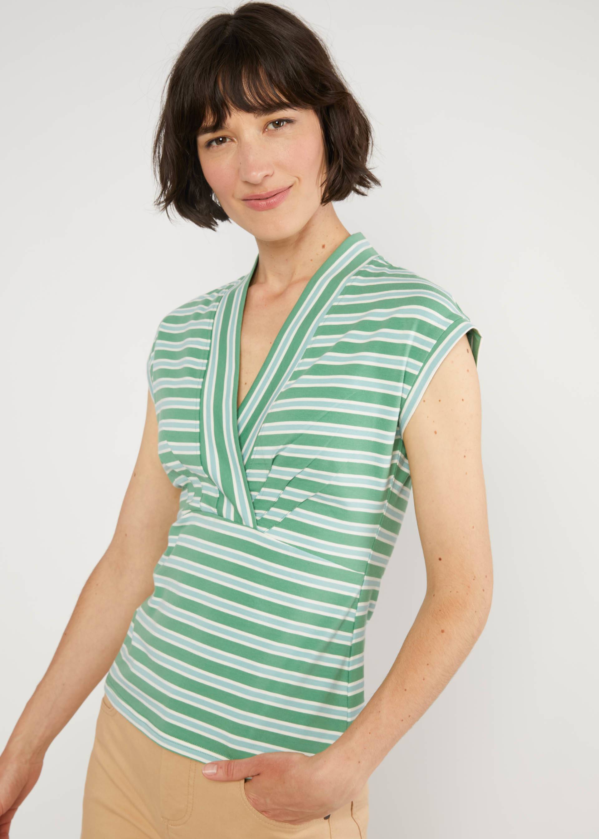 Streifenshirt Virgin Venus, caravan stripes green, Shirts, Grün