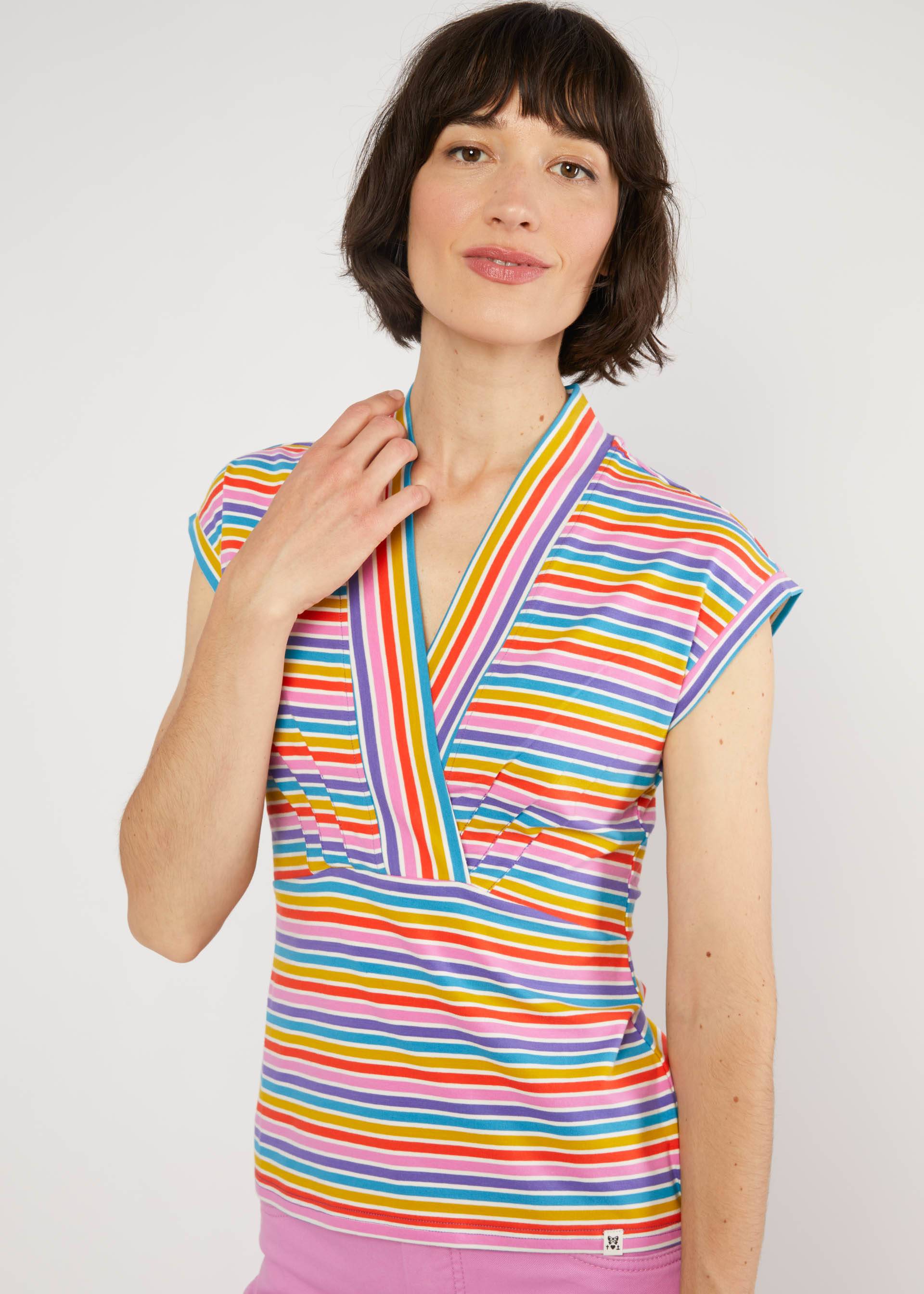 Streifenshirt Virgin Venus, coral rainbow stripes, Shirts, Lila