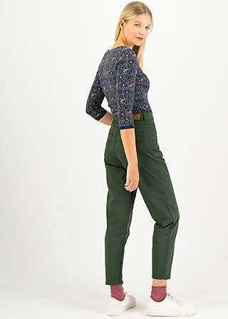 Trousers High Waist Mom, leafy green , Trousers, Green