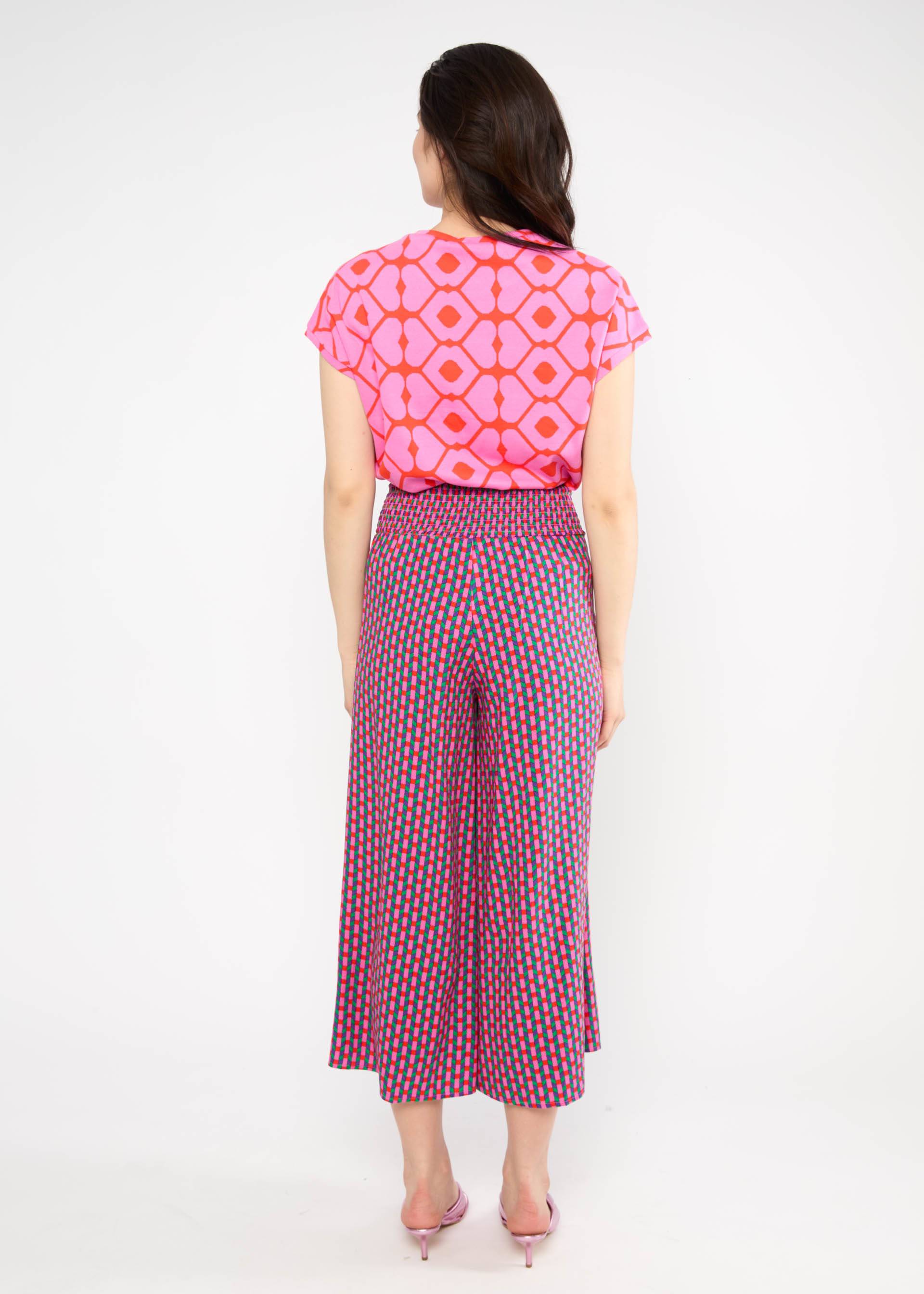 Culottes In Full Bloom, interlaced colors, Trousers, Purple