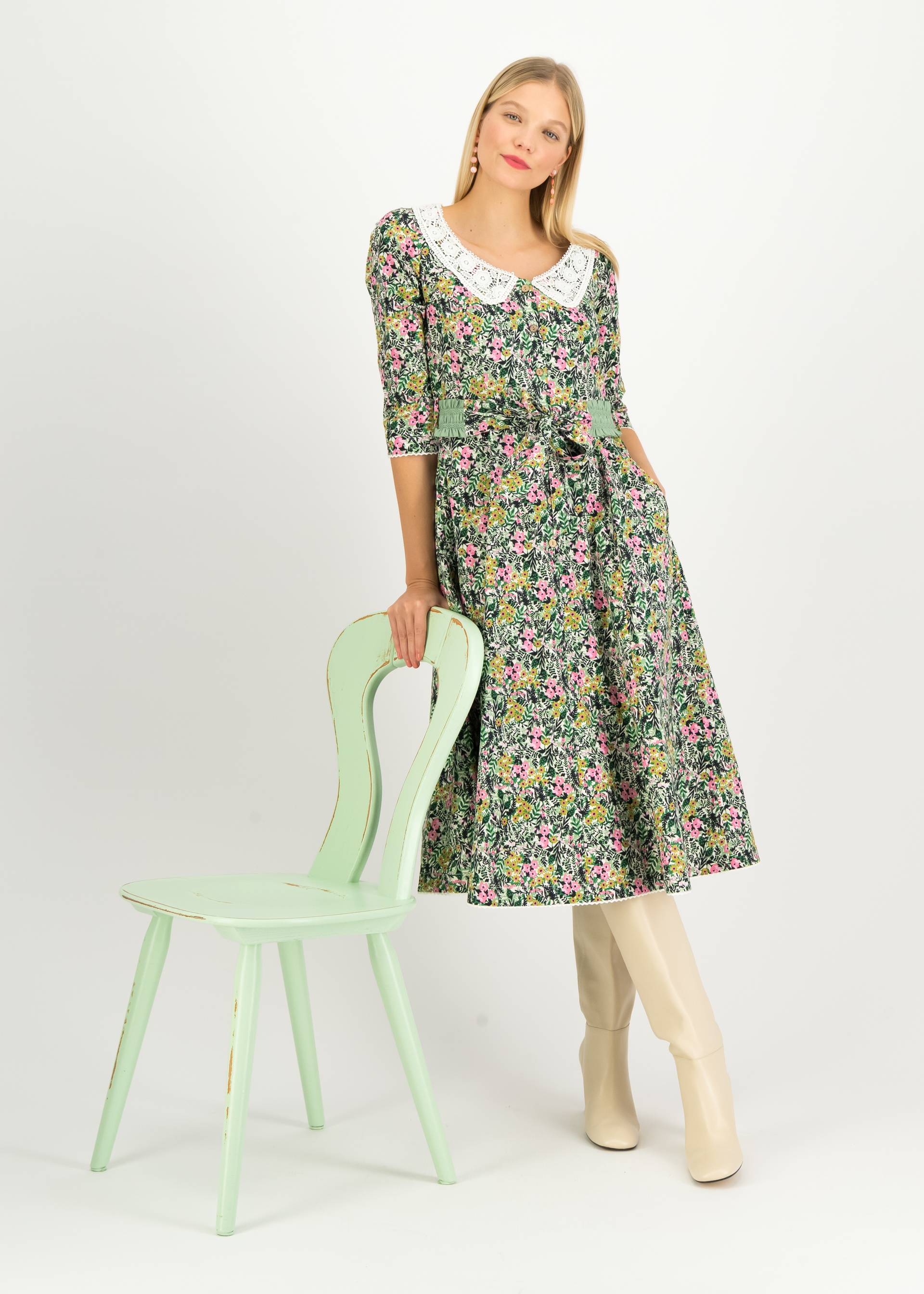 Blusenkleid Me in Wonderland, light gardening, Kleider, Gr&uuml;n