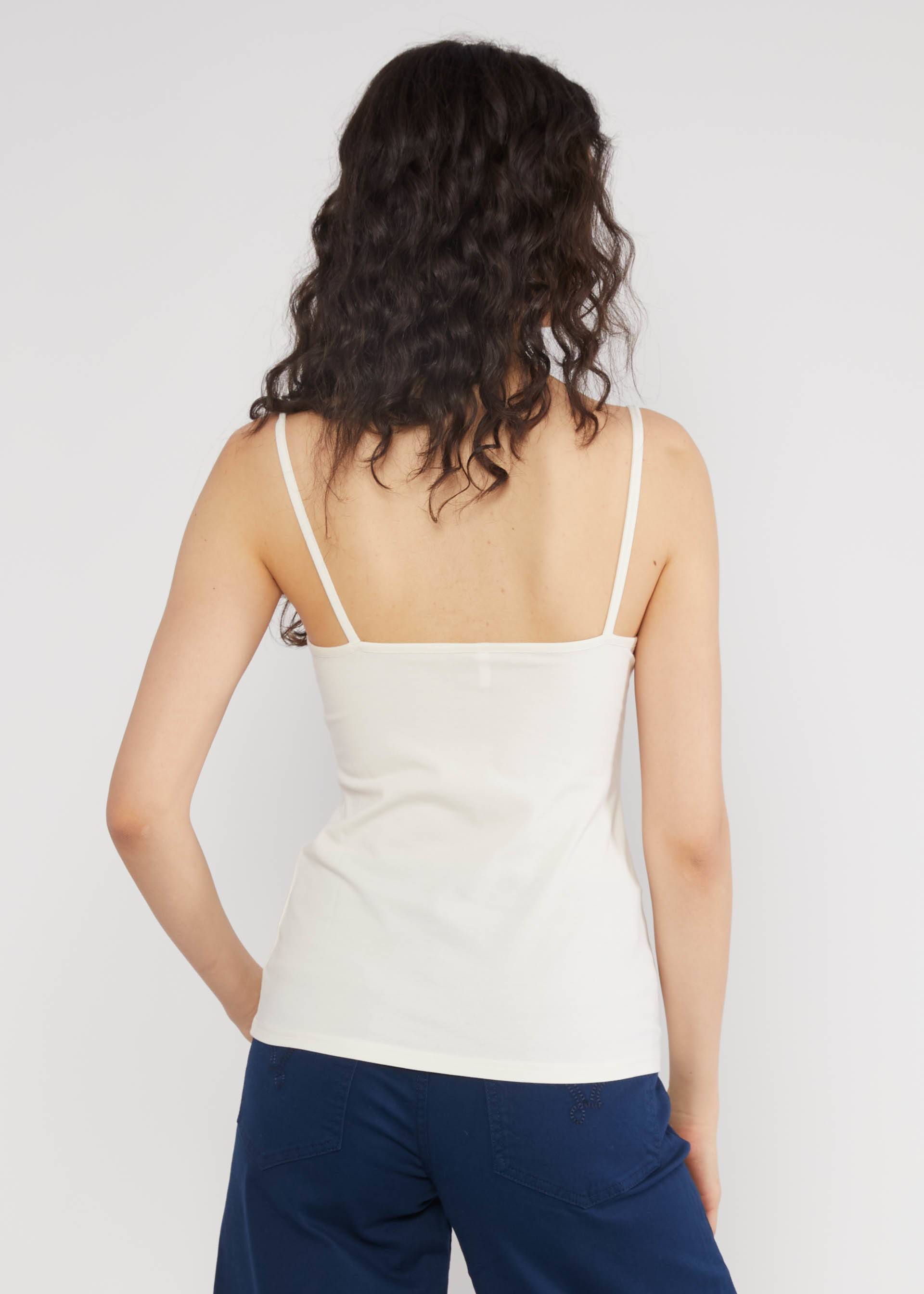 Sommer Top Pretty Spaghetti, fluffy cotton white, Shirts, Weiß