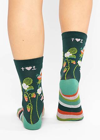 Cotton socks Sensational Steps, summer meadow socks, Socks, Green