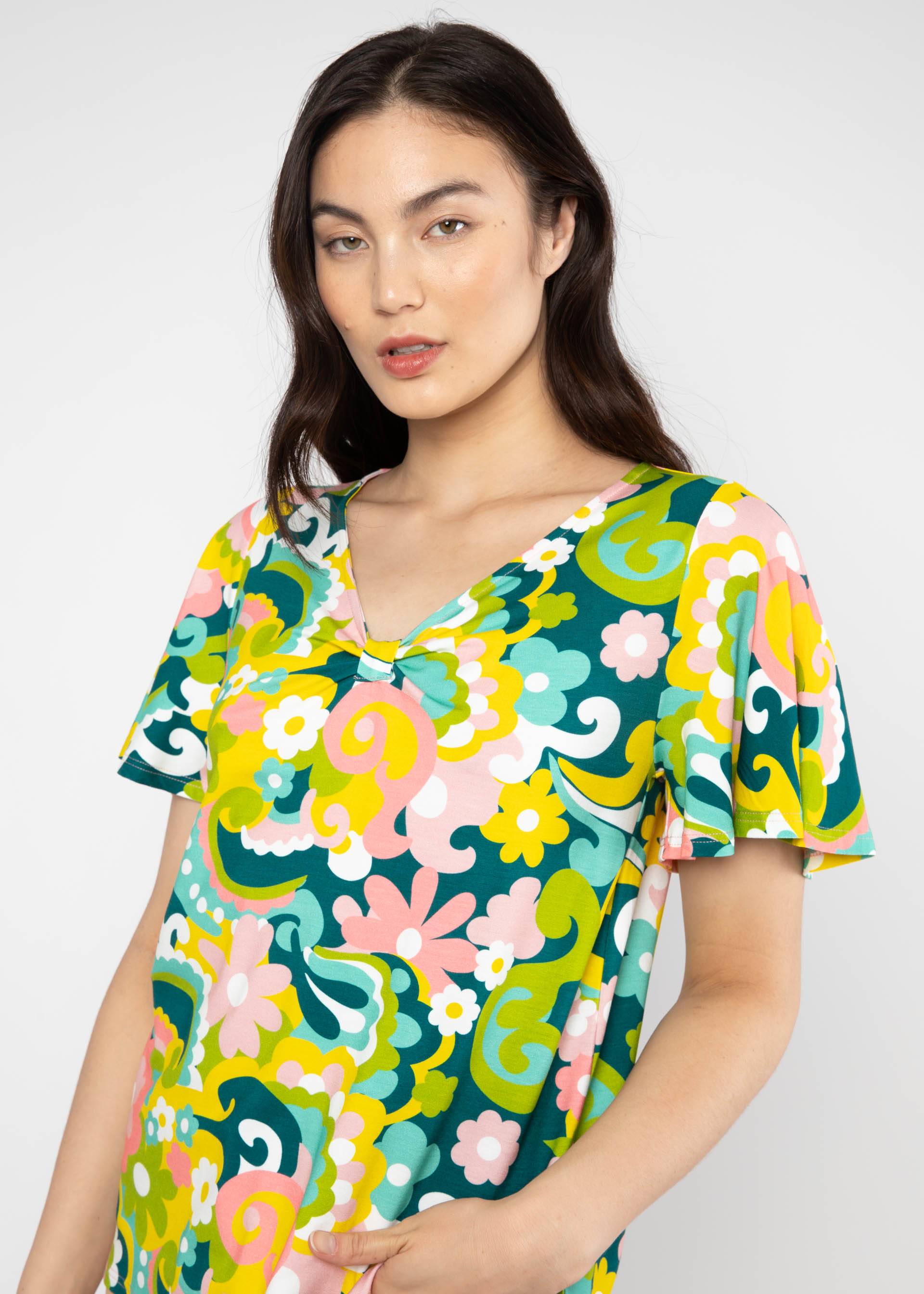 Top Graceful Belle Air, swaying flowers, Tops, Yellow