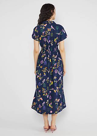 Midi Dress Grand Opening, multicolor budgie, Dresses, Blue