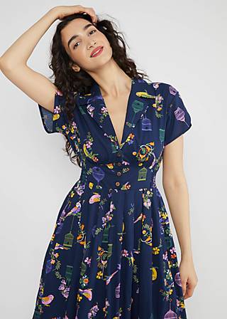 Midi Dress Grand Opening, multicolor budgie, Dresses, Blue