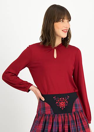 Longsleeve Oh my Knot, enchanted red, Blusen & Tuniken, Rot