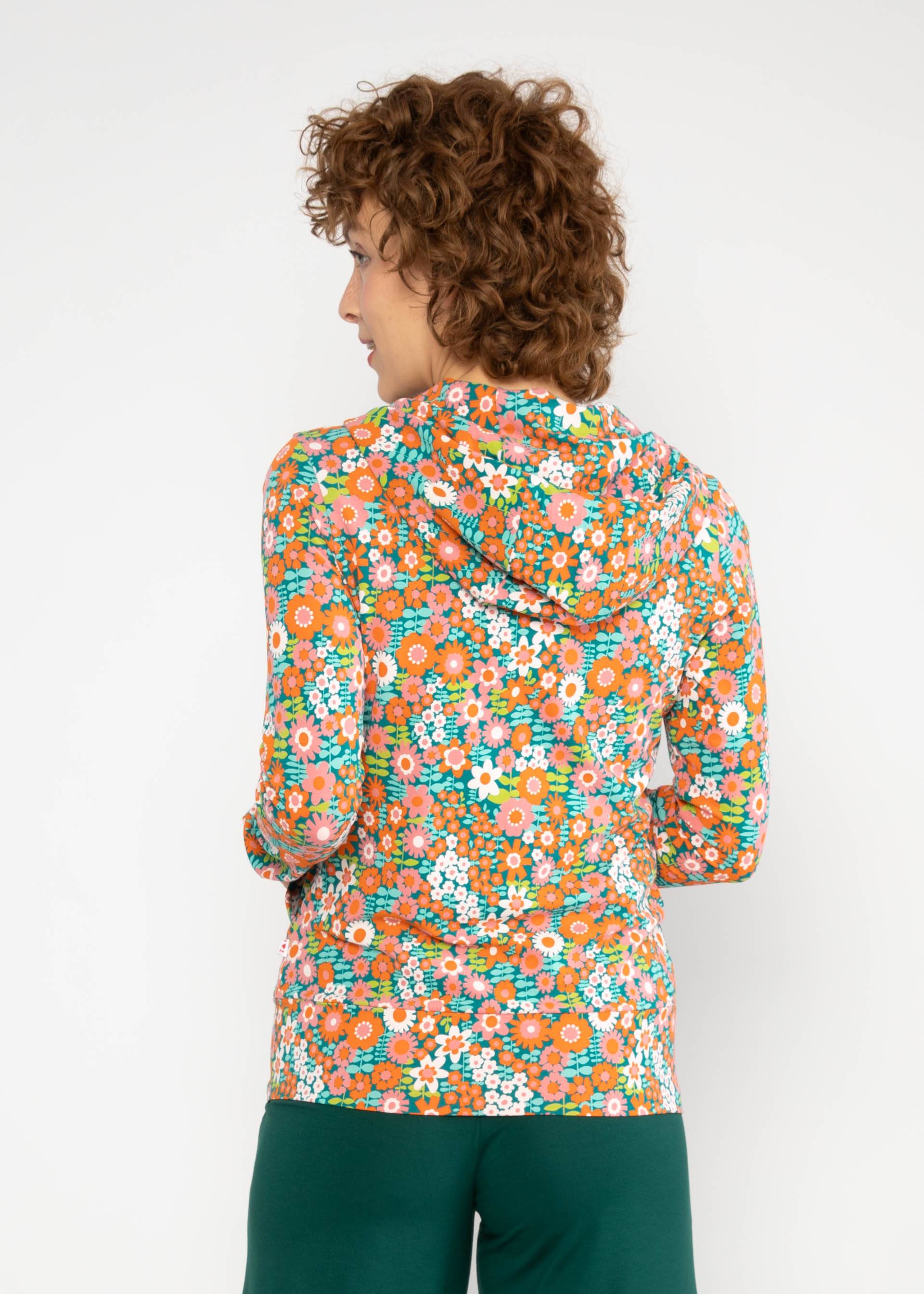 Zip-up Hoodie Scuba Duba Zip-up, flower flow, Sweatshirts & Hoodies, Green