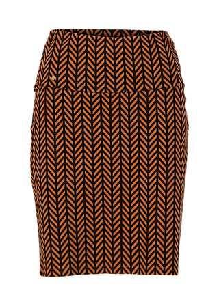 Pencil Skirt straight pencil, brown zig zag, Skirts, Brown