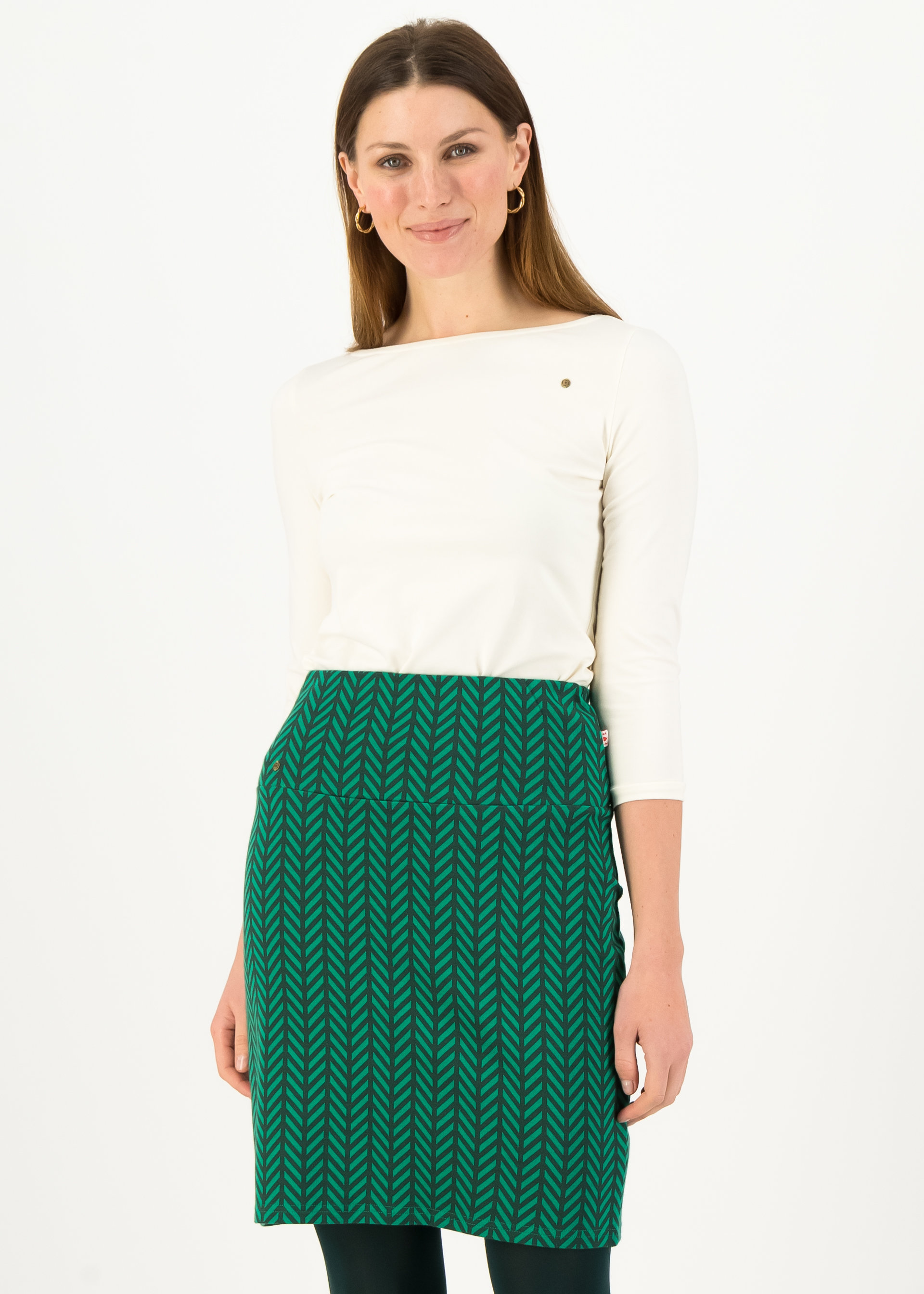 Bleistiftrock straight pencil, green zig zag, R&ouml;cke, Gr&uuml;n