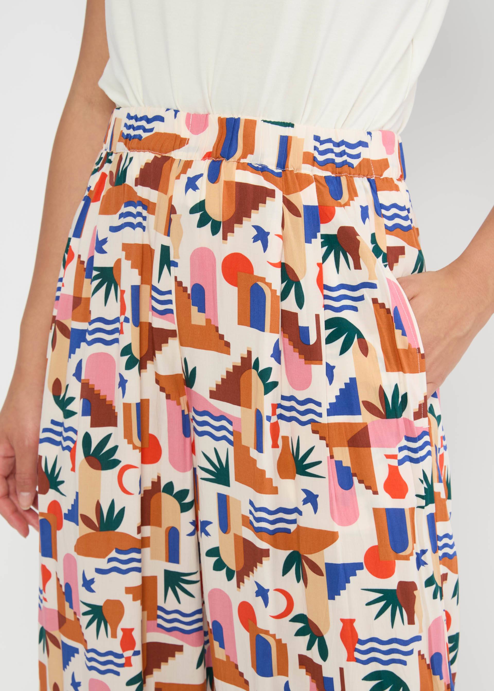 Summer Pants Breezy Palazzo, sun run stairs, Trousers, Fawn