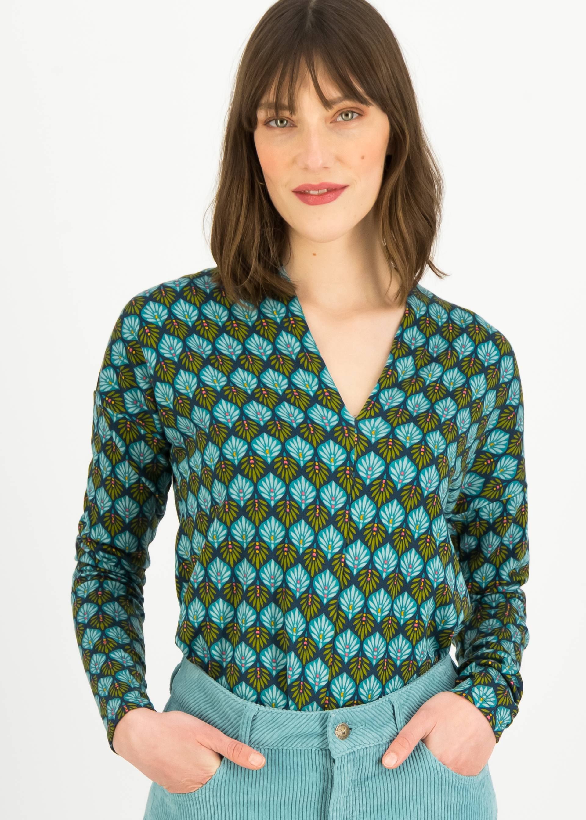 Longsleeve Ecological Elegance, mooncrystal power, Shirts, Blau