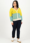 Cardigan avec plaisir, sporty blue yellow, Knitted Jumpers & Cardigans, Turquoise