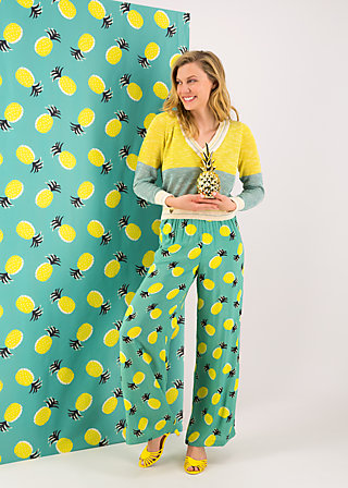 Summer Pants lady flatterby, pineapple party, Trousers, Turquoise