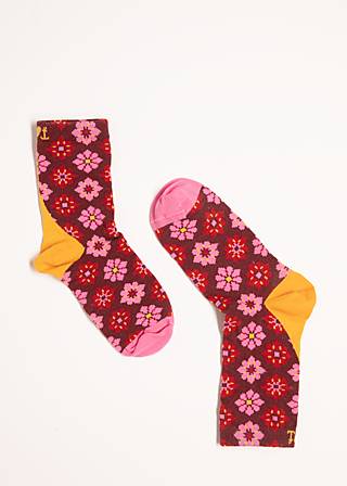 Cotton socks Sensational  Steps, walking on flowers, Socks, Red