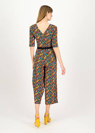 Jumpsuit Flaming Heart Marlene, farmer's flower bed, Trousers, Black