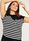 Strickoberteil New Wave Pinup, inky black stripe, Shirts, Schwarz