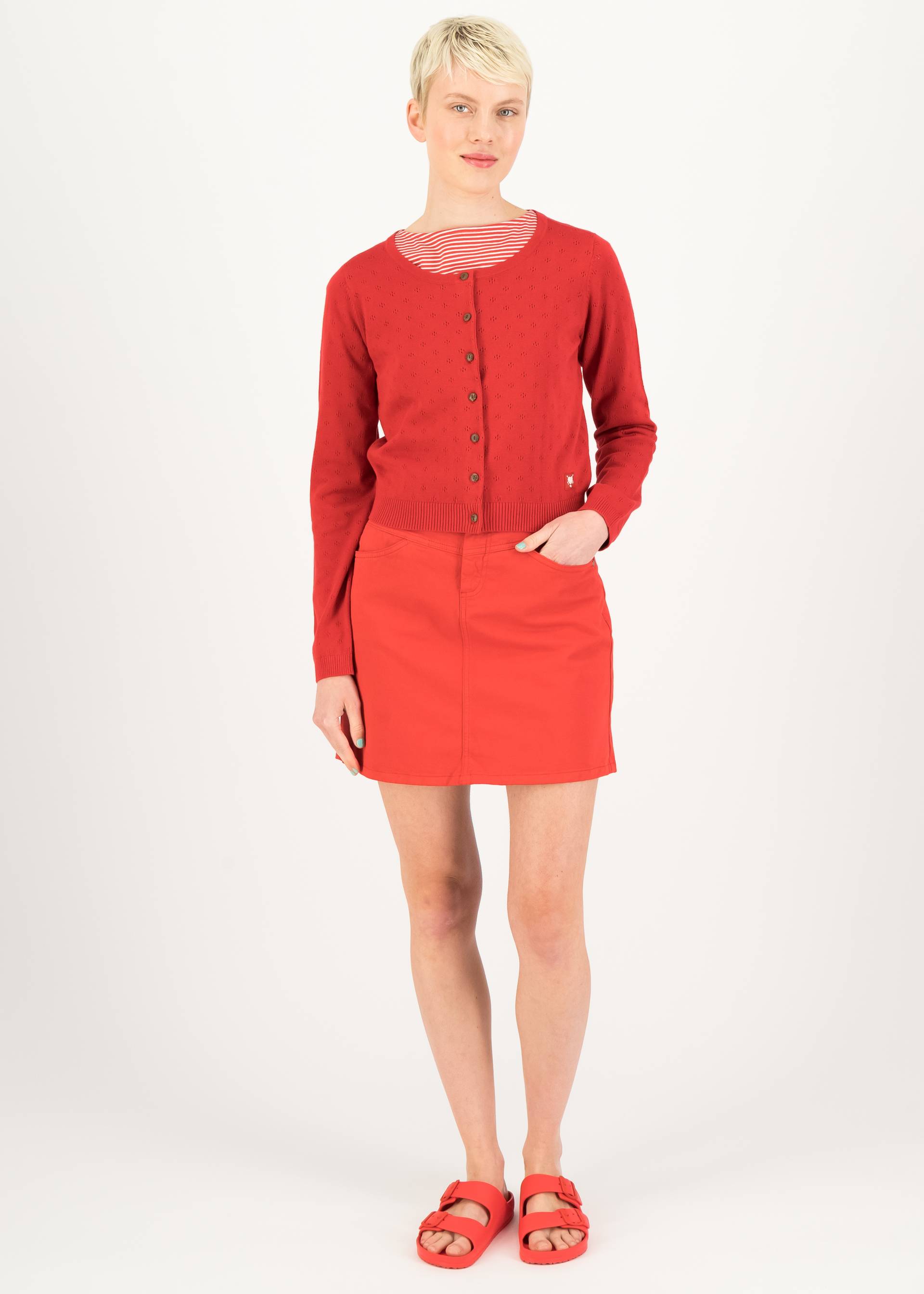 Cardigan Welcome to the Crew, little red flower, Cardigans, Rot