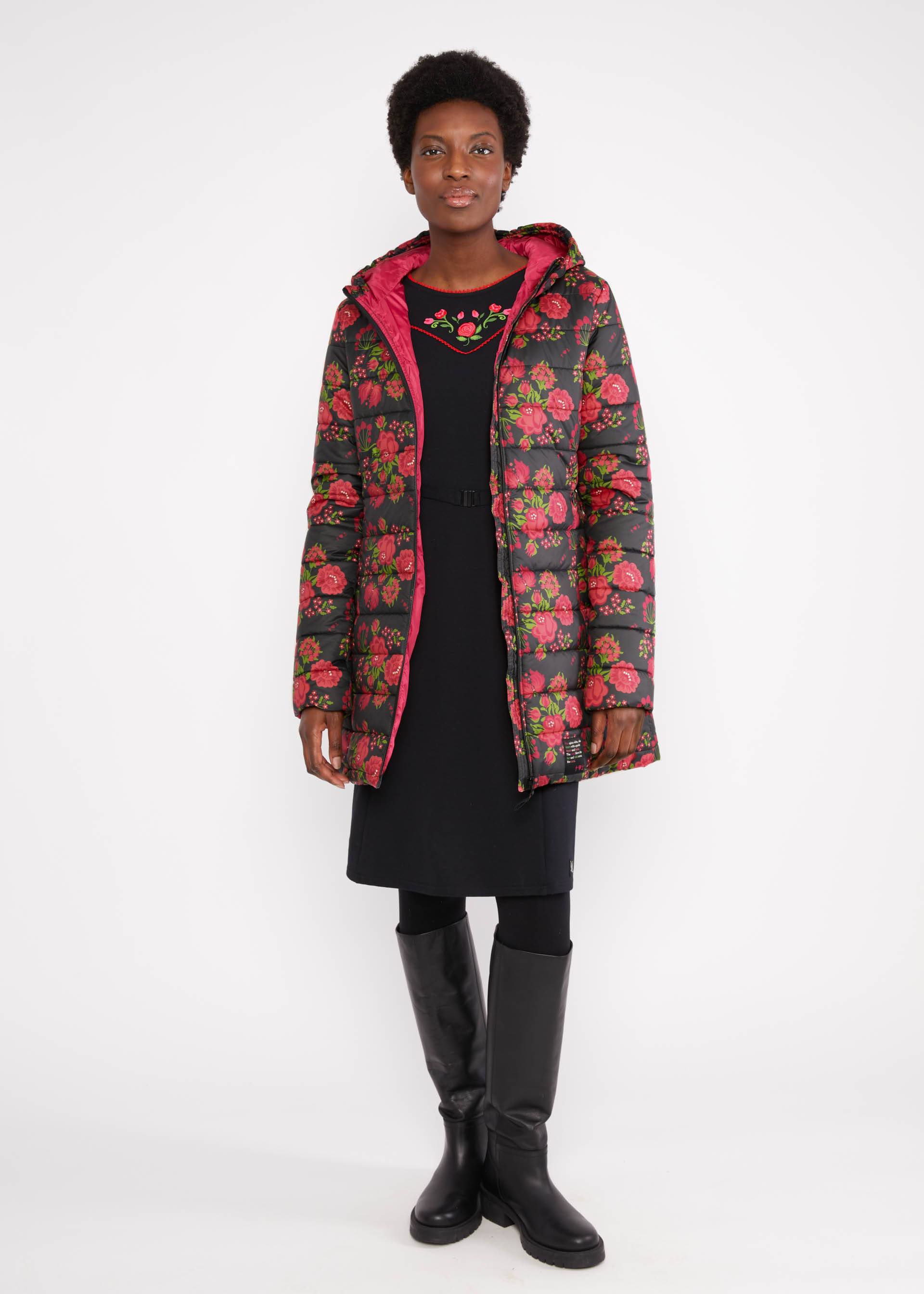 Quilted Jacket No Down Queen, pressed flower bouquet, Jackets & Coats, Black