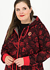 her casual highness, hidden garden flowers, Zip jackets, Red