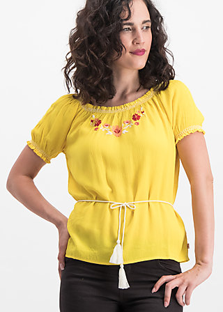 bees and birds, sunflower crepe, Blouses & Tunics, Yellow