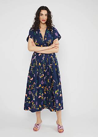 Midi Dress Grand Opening, multicolor budgie, Dresses, Blue