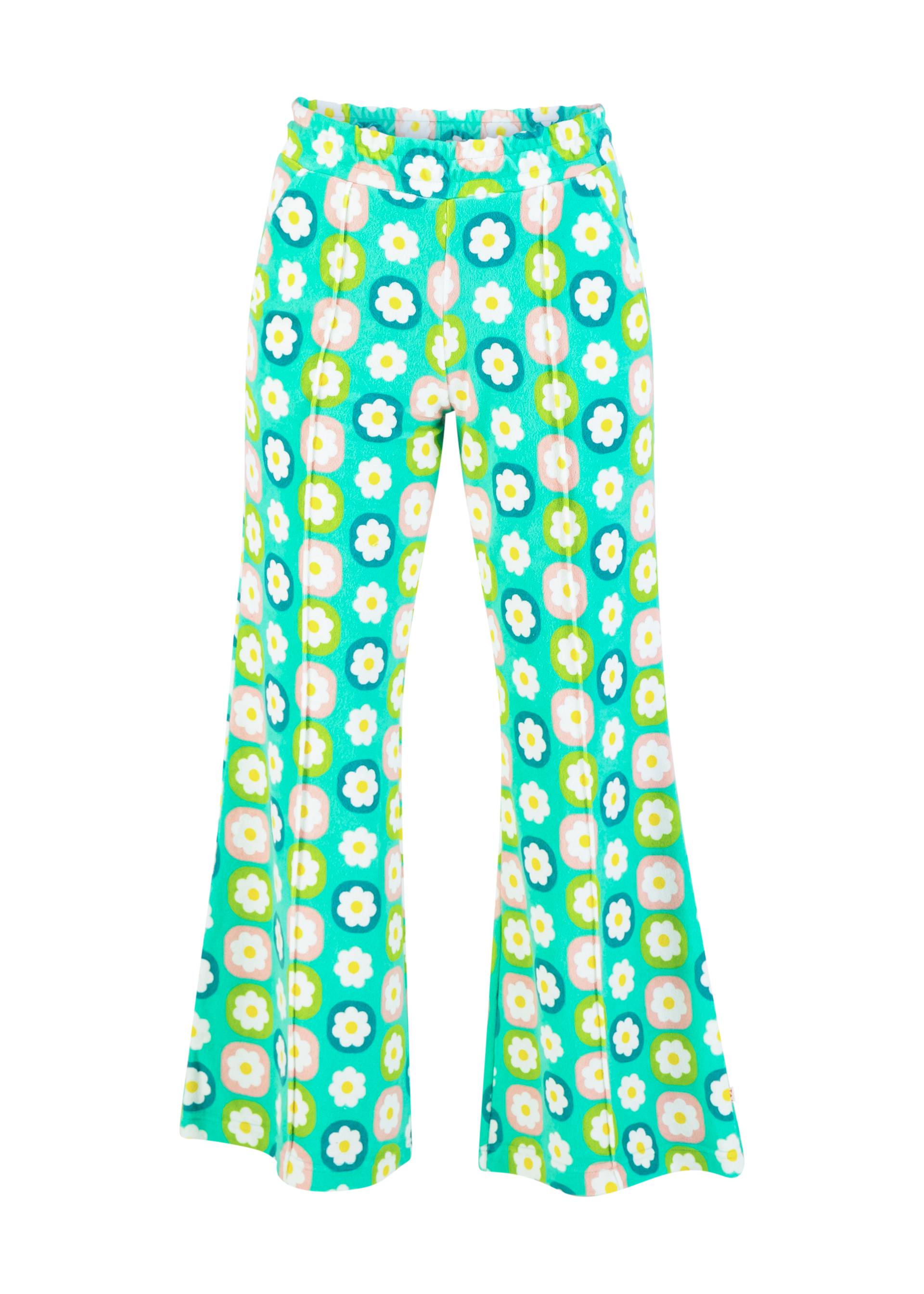 Slacks Bell Bottom Beauty, fresh spring blossom, Trousers, Green