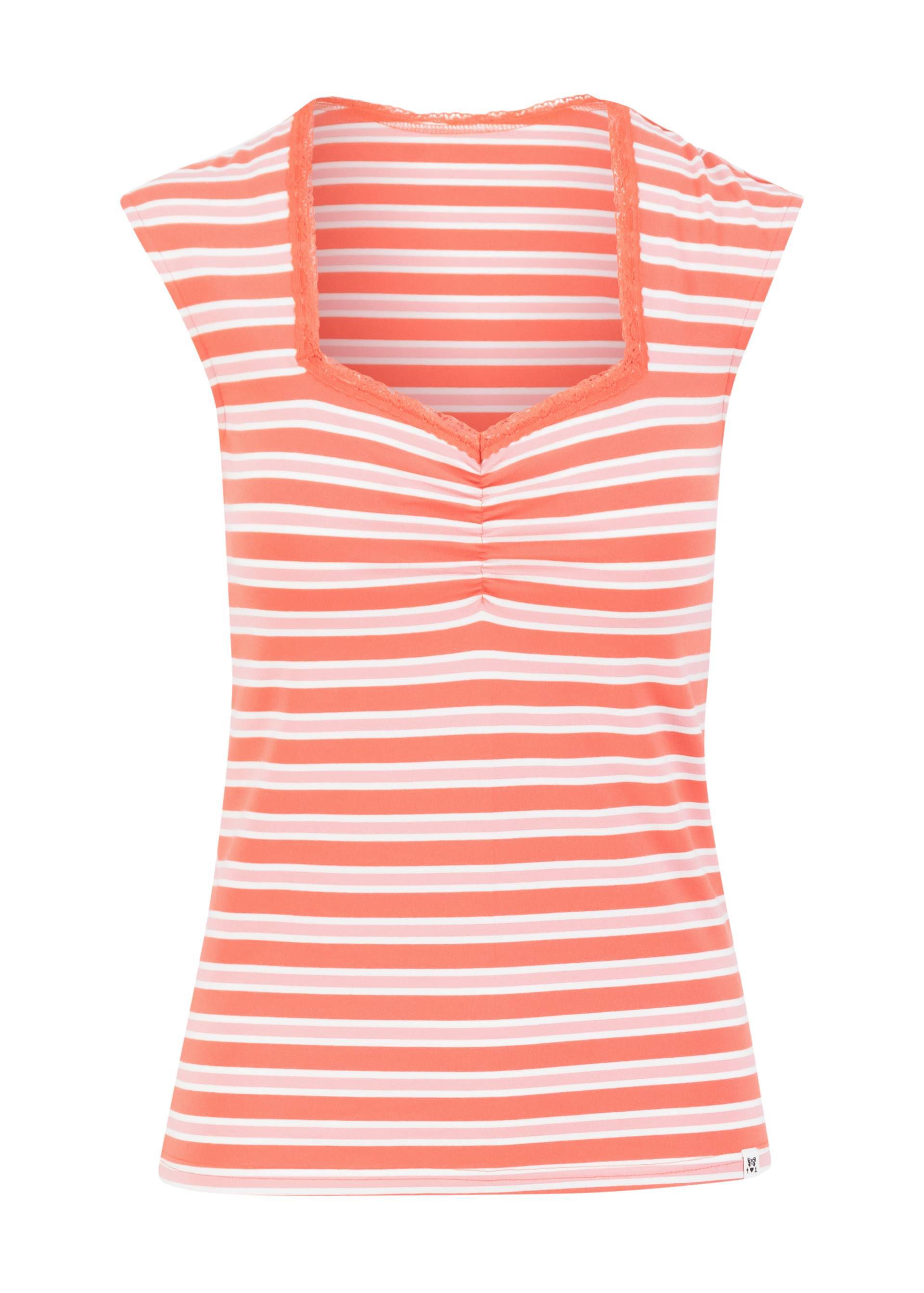 Sommer Top Let Romance Rule, caravan stripes red, Shirts, Rot