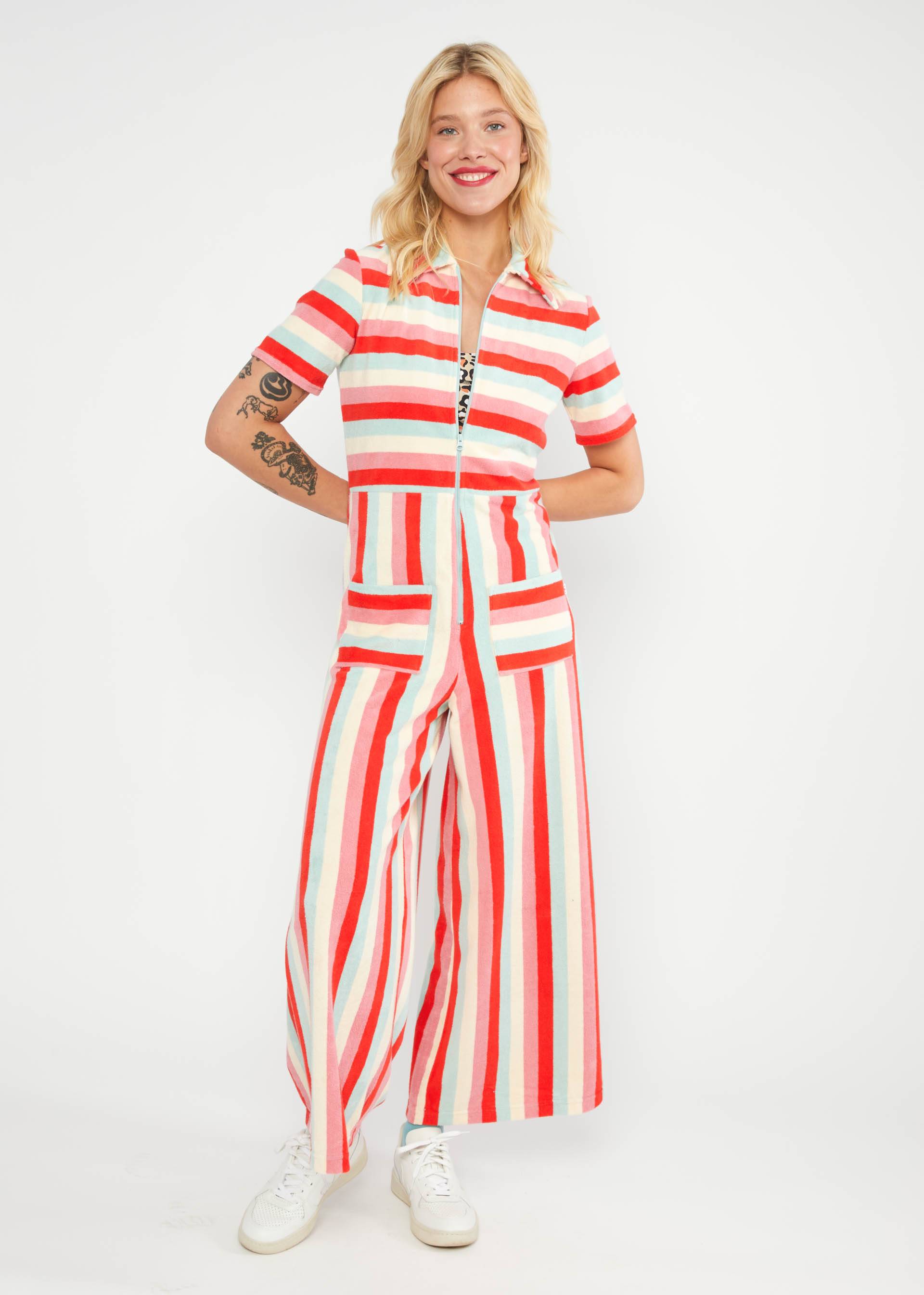 Jumpsuit Renée Love, candy shop stripes, Jumpsuits, Rot