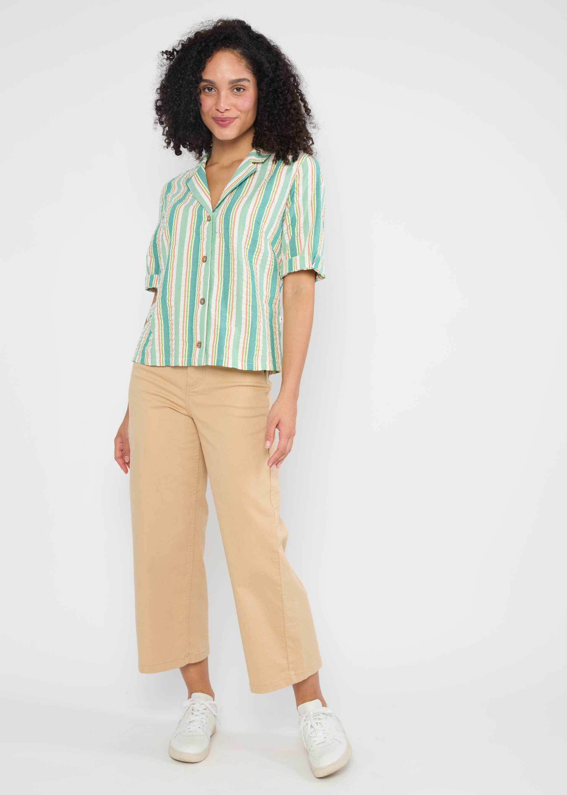 Seersucker Hemd Shimmy Chic, awing stripes, Blusen & Tuniken, Grün