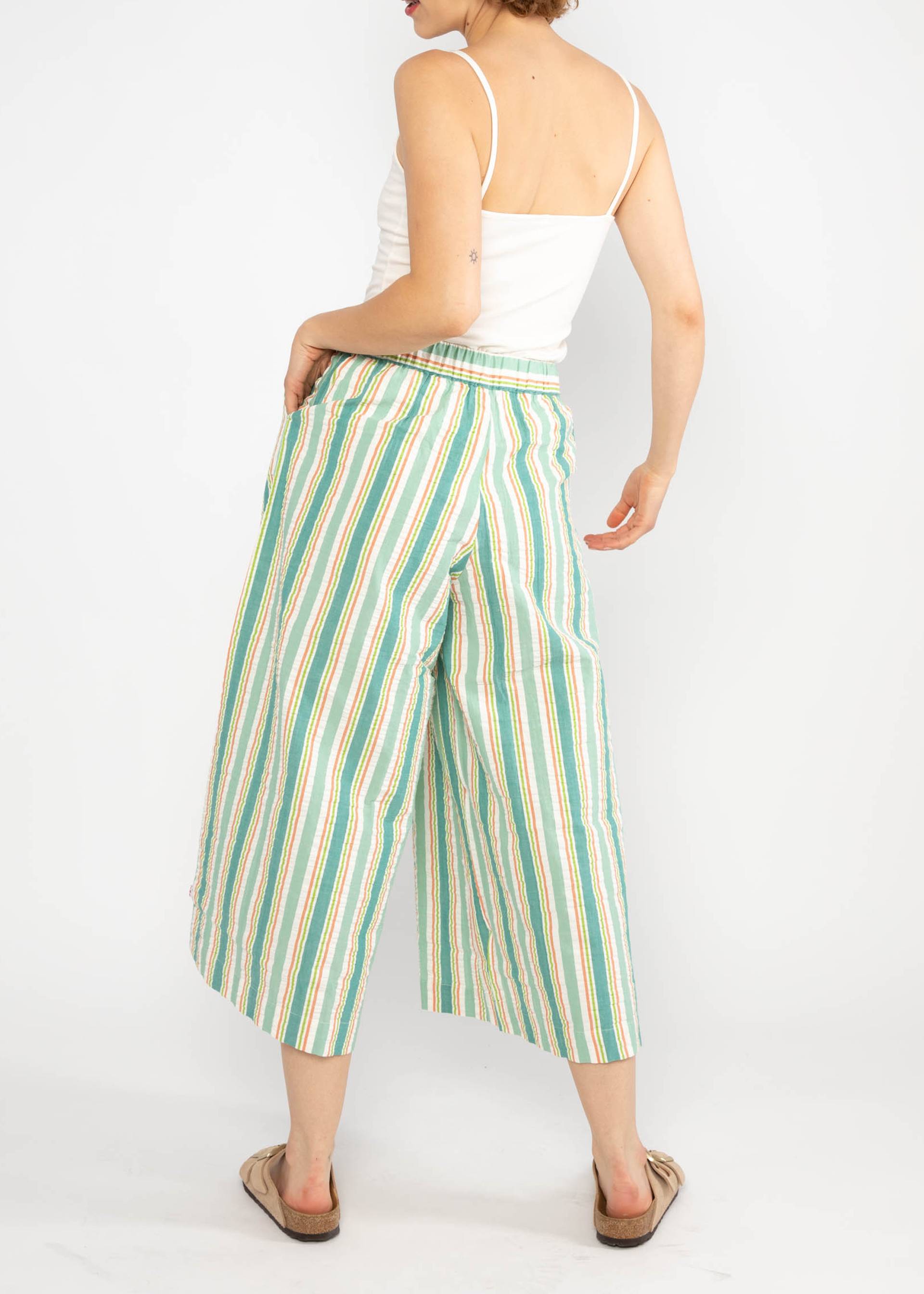 Summer Pants Style Traveller, awing stripes, Trousers, Green