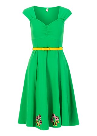 Summer Dress heart on fire, green tree, Dresses, Green