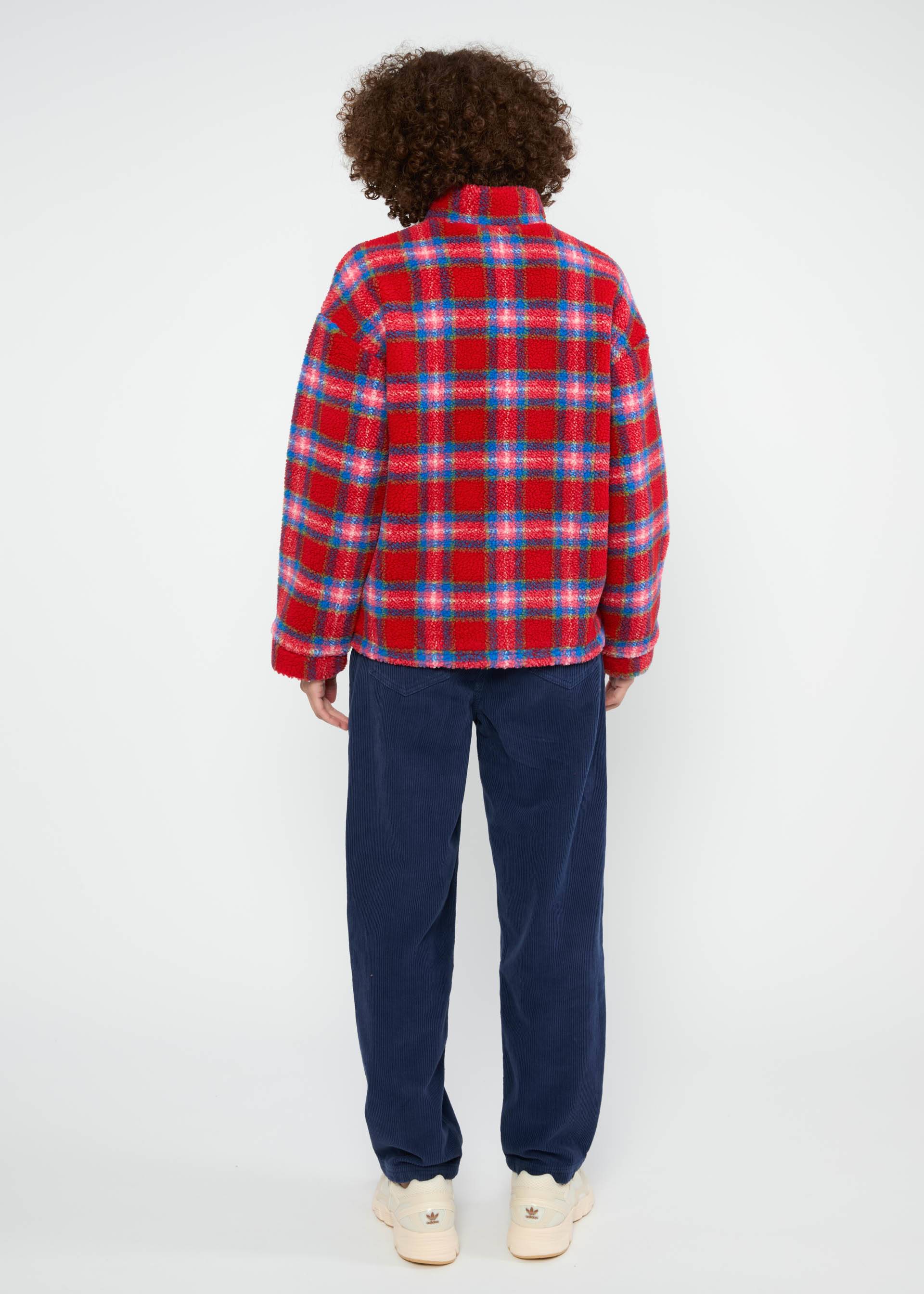 Fleece Jacket Arctic Leisure, tartan teddy, Jackets & Coats, Red