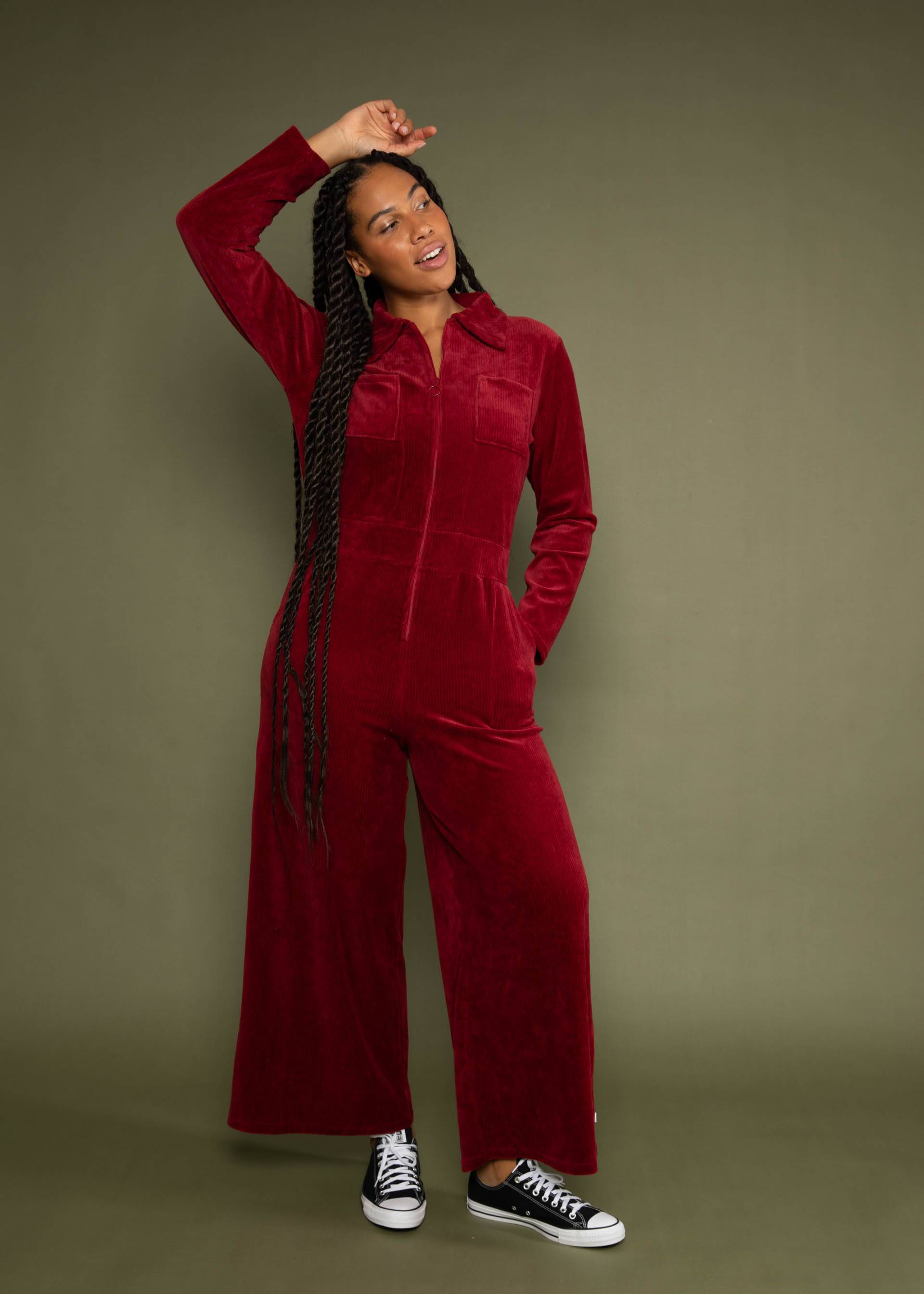 Jumpsuit Jolly Molly, fine needle red, Jumpsuits, Rot
