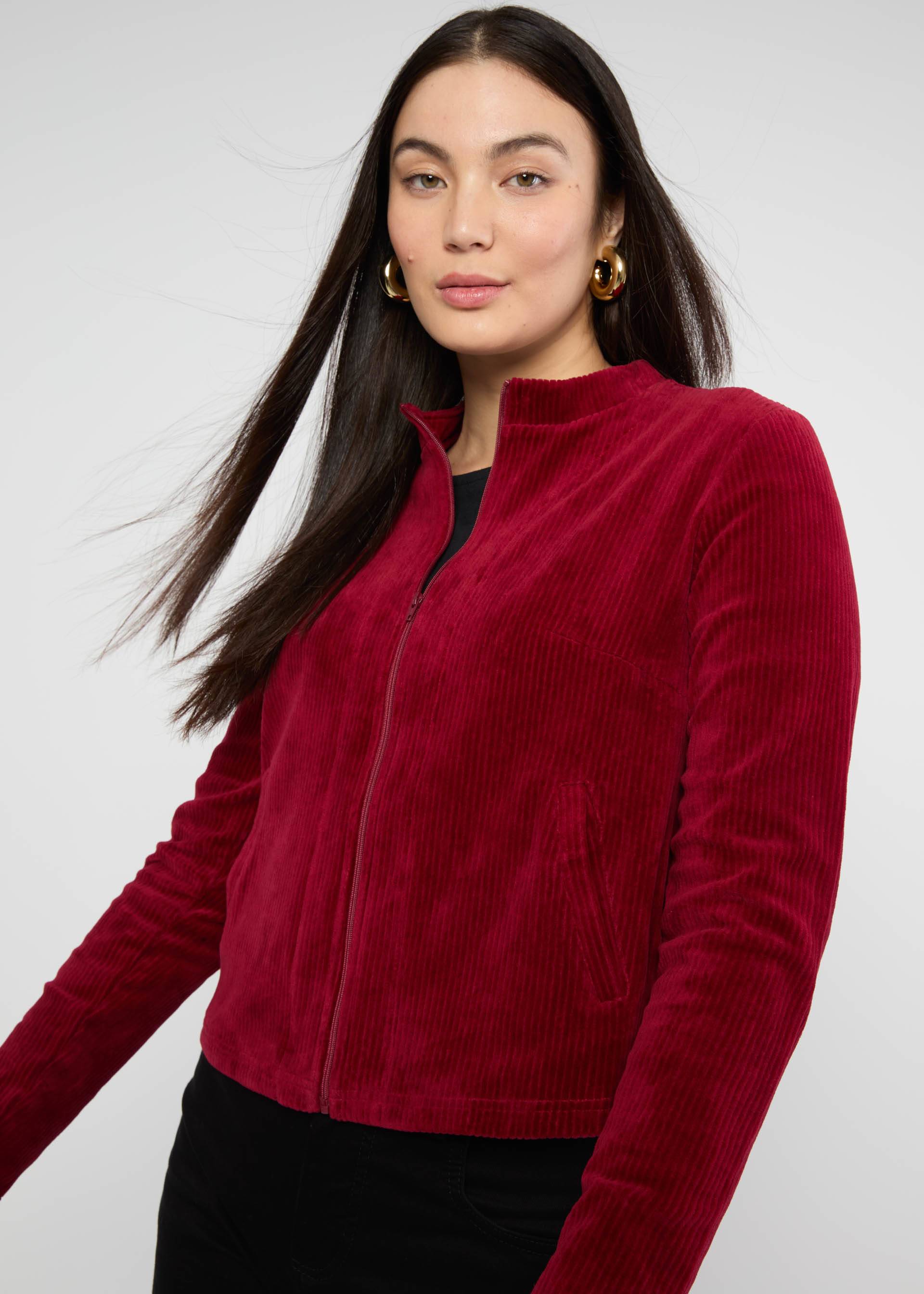 Zip jacket Jolly Zip up, fine needle red, Sweatshirts & Hoodies, Red