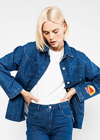 Hemdjacke Love Shack, ocean indigo denim embroidery, Jacken & M&auml;ntel, Blau