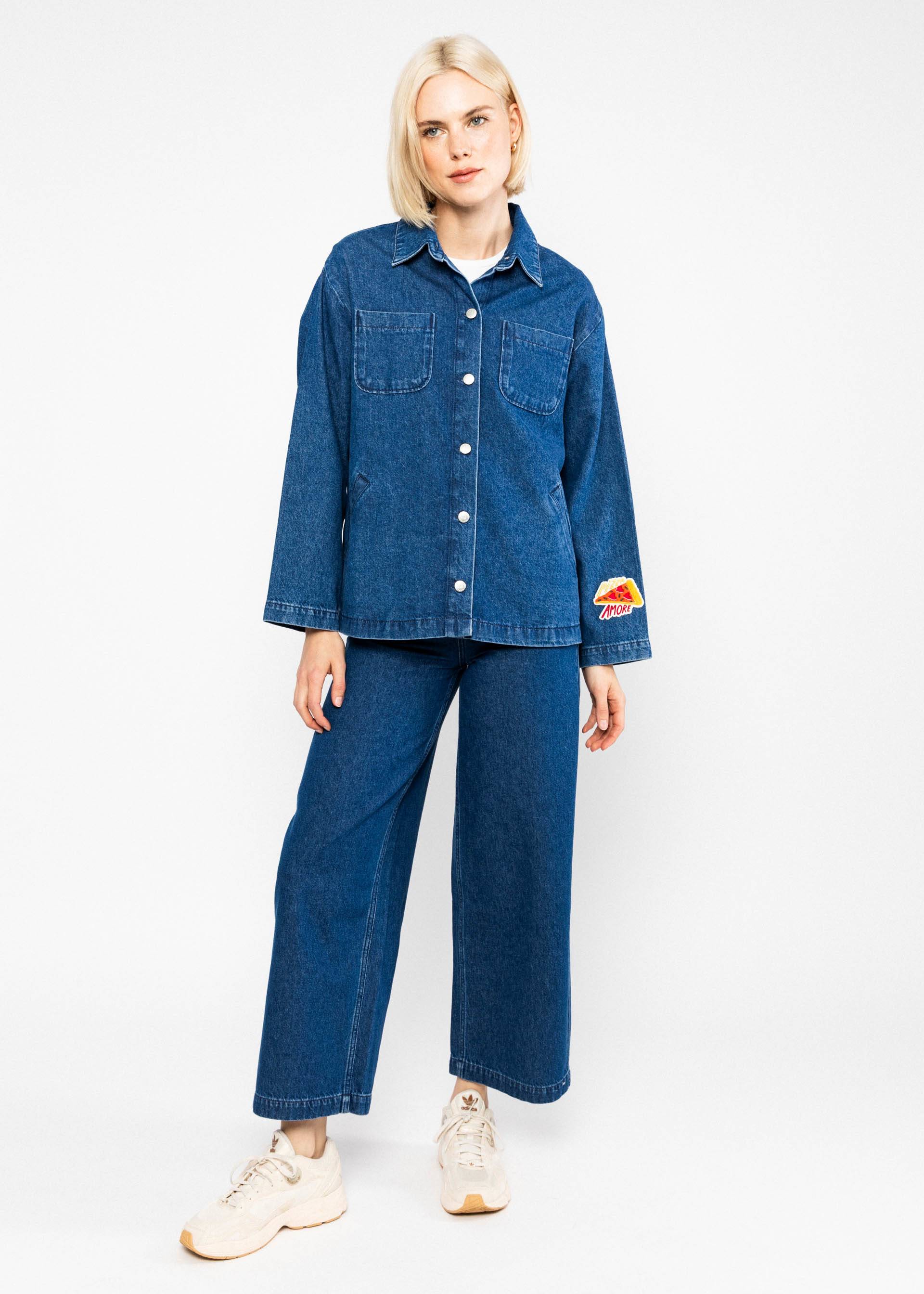 Hemdjacke Love Shack, ocean indigo denim embroidery, Jacken & M&auml;ntel, Blau