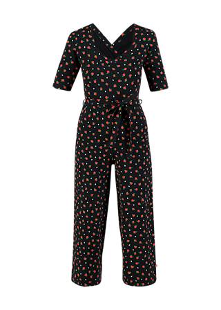 Jumpsuit Flaming Heart Marlene, viva la rosa, Hosen, Schwarz