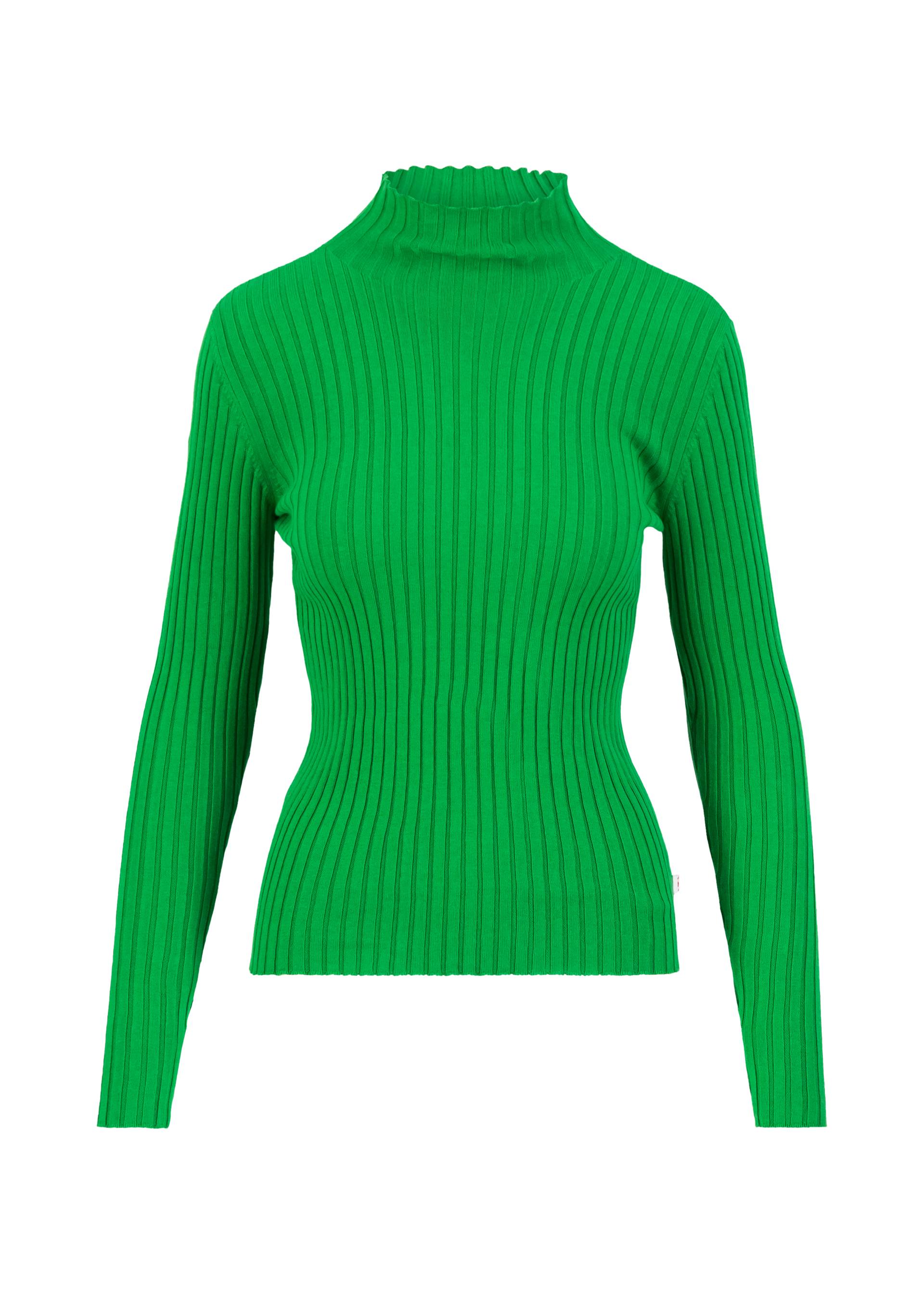 Rollkragenpullover Jazz & Chill, winter grass green rib, Strickpullover, Grün