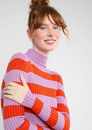 Rollkragenpullover Jazz & Chill Out, stripe of desire lilac, Strickpullover, Lila