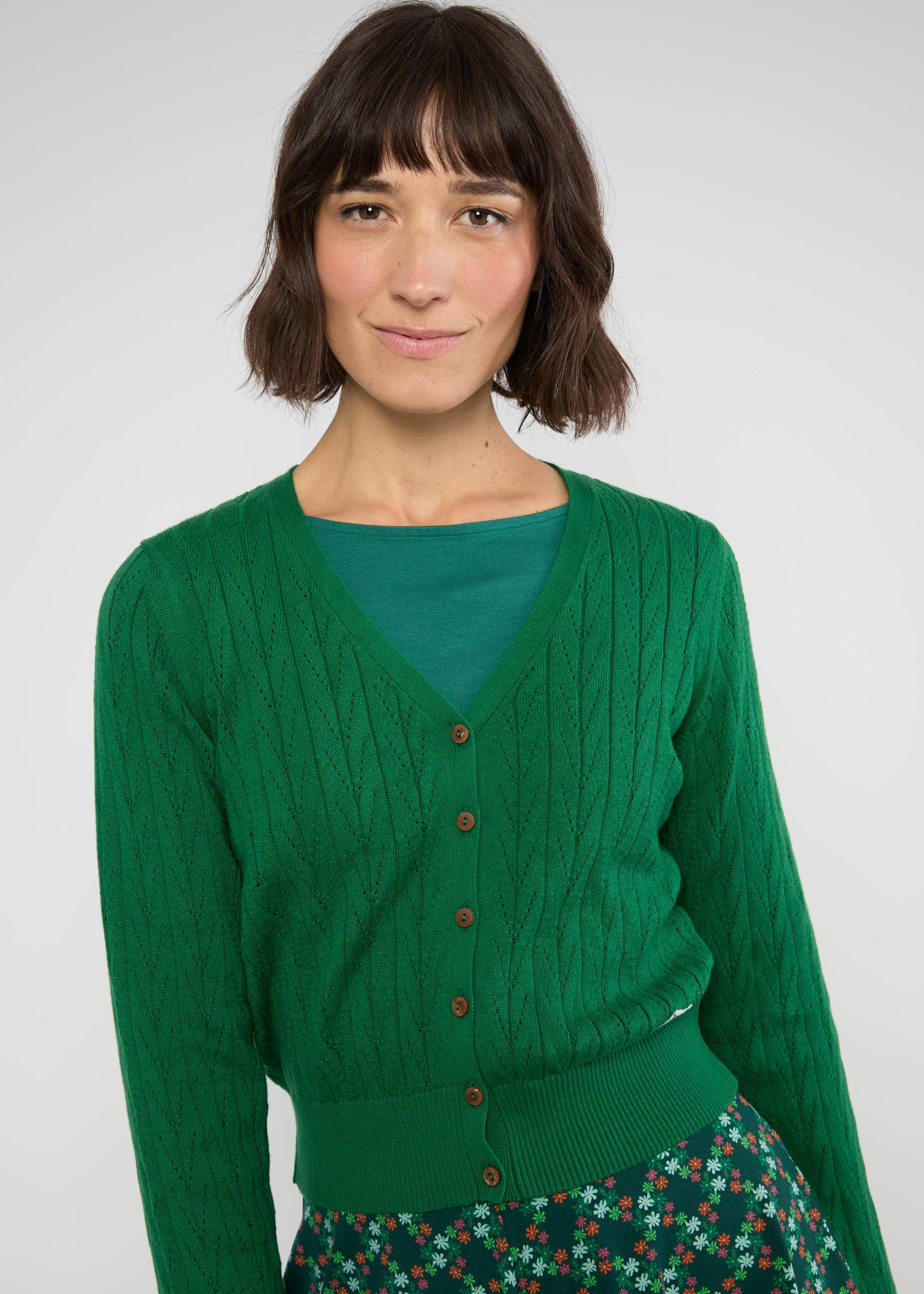 Cardigan Save the World, starlight green knit, Cardigans, Green