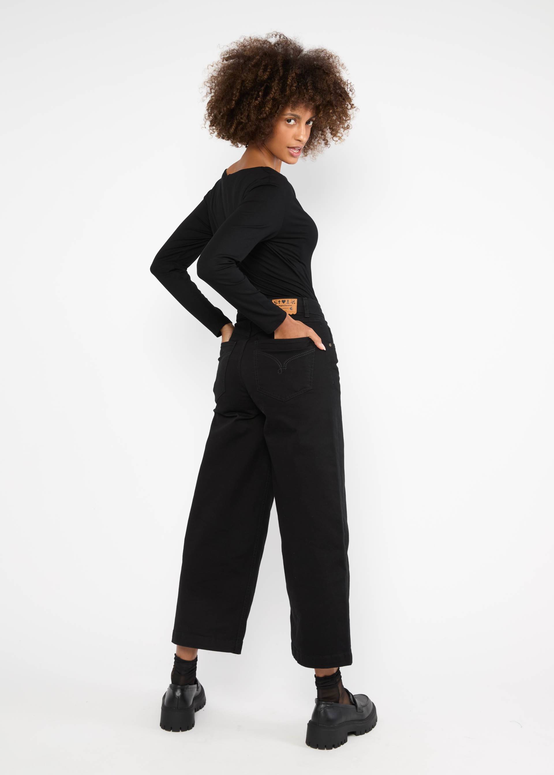 Longsleeve Wishful Waterfall, soot black, Shirts, Schwarz